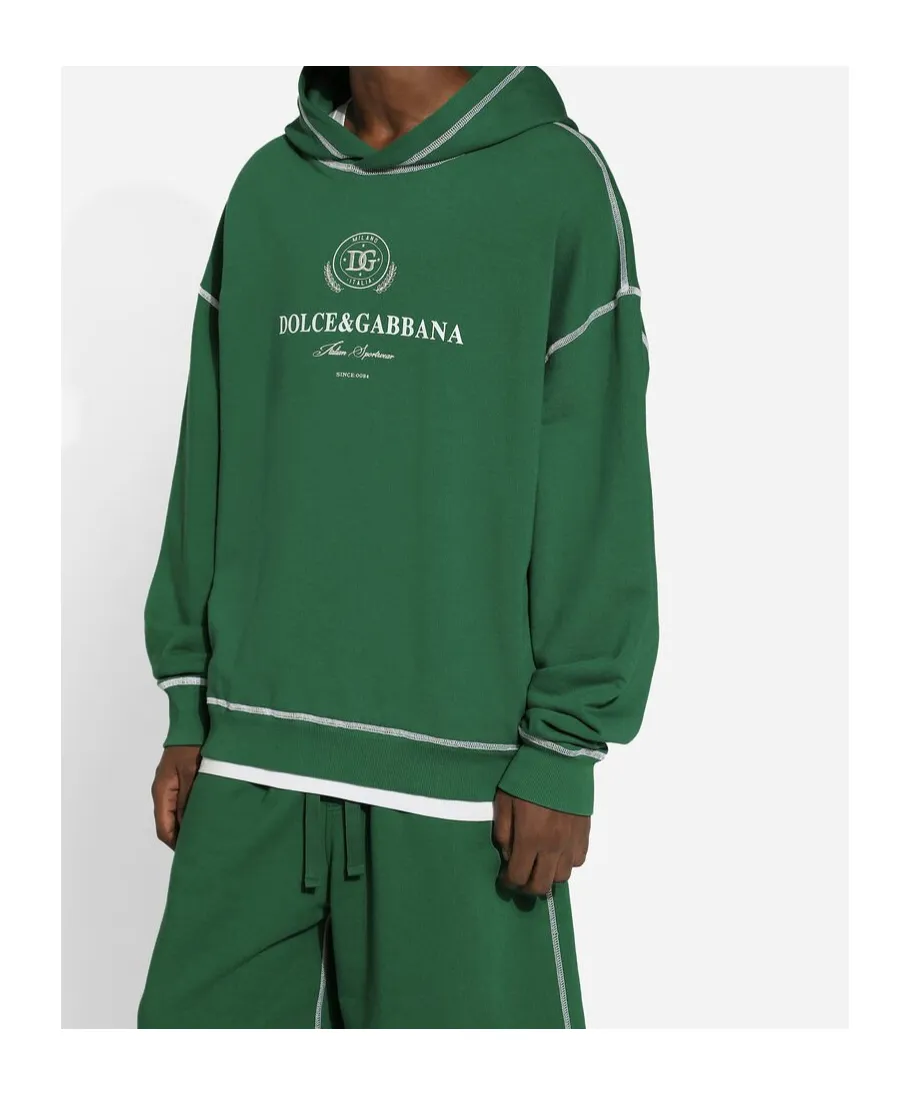 Logo Printed Jersey Hoodie