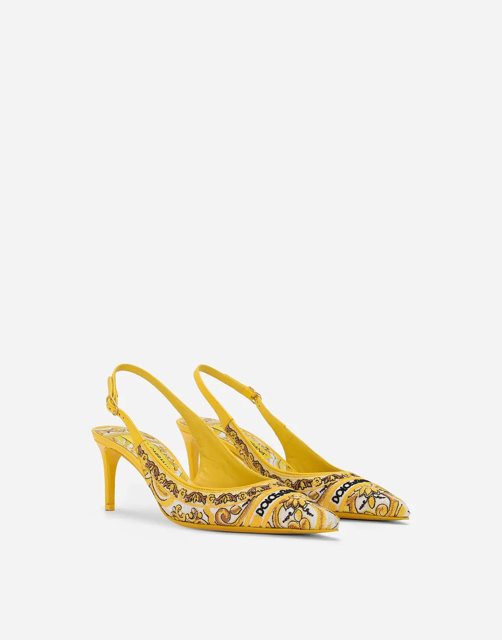 Majolica Embroidered Slingback Pumps