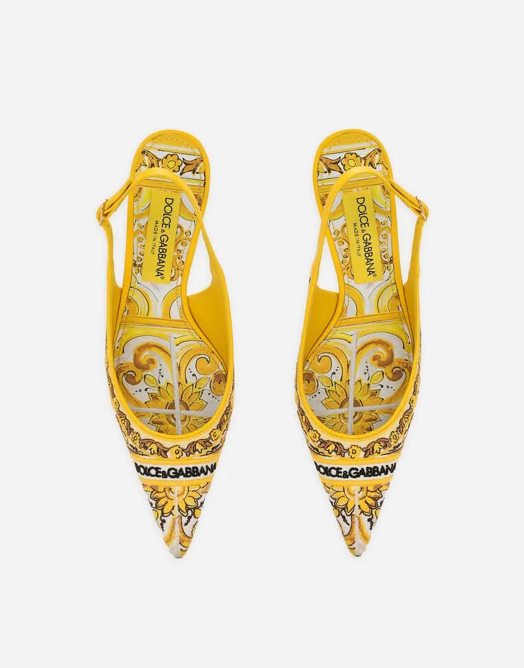 Majolica Embroidered Slingback Pumps