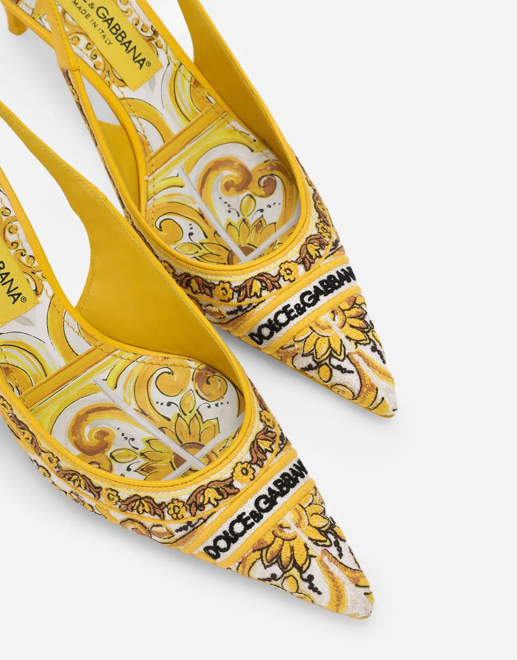 Majolica Embroidered Slingback Pumps