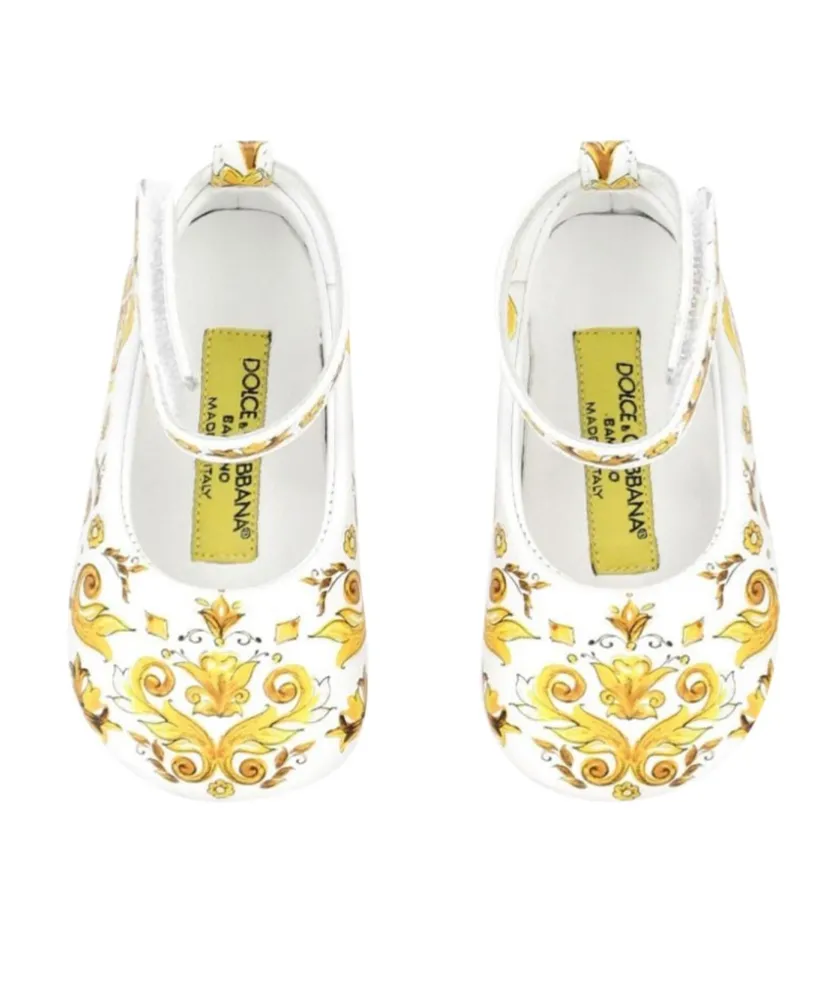 Majolica Leather Ballerina Shoes