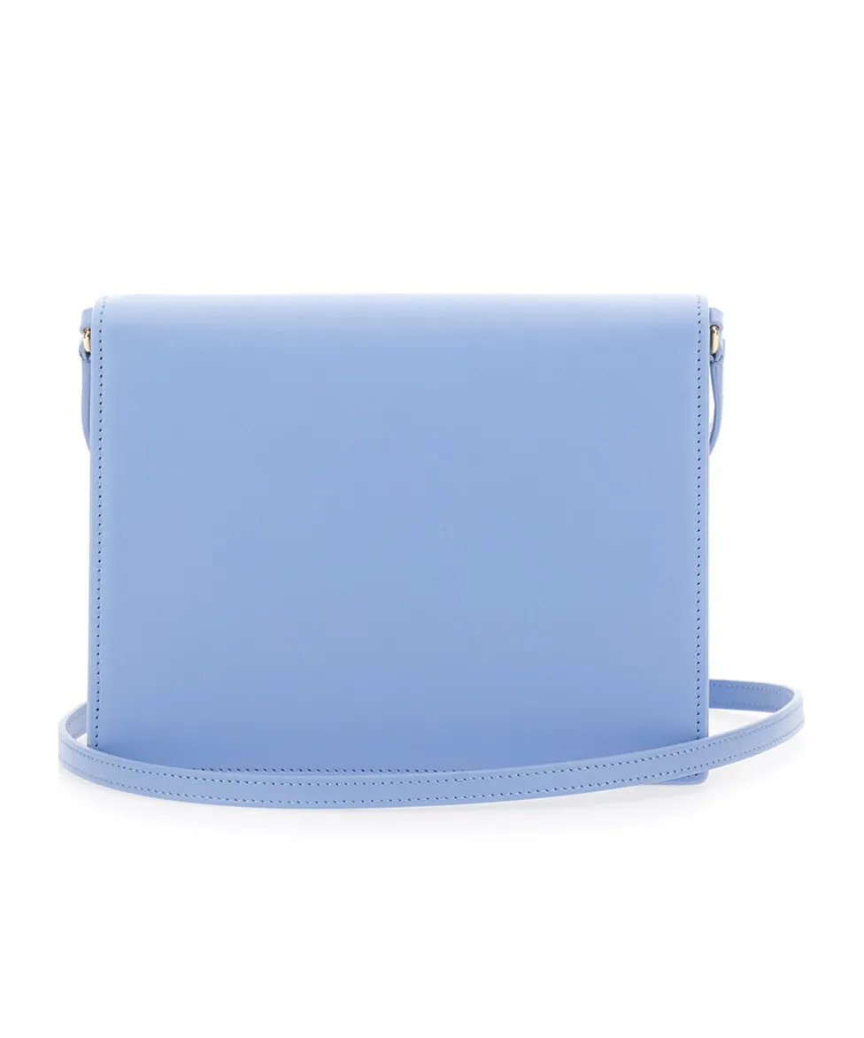 Logo Embossed Foldover Top Crossbody Bag