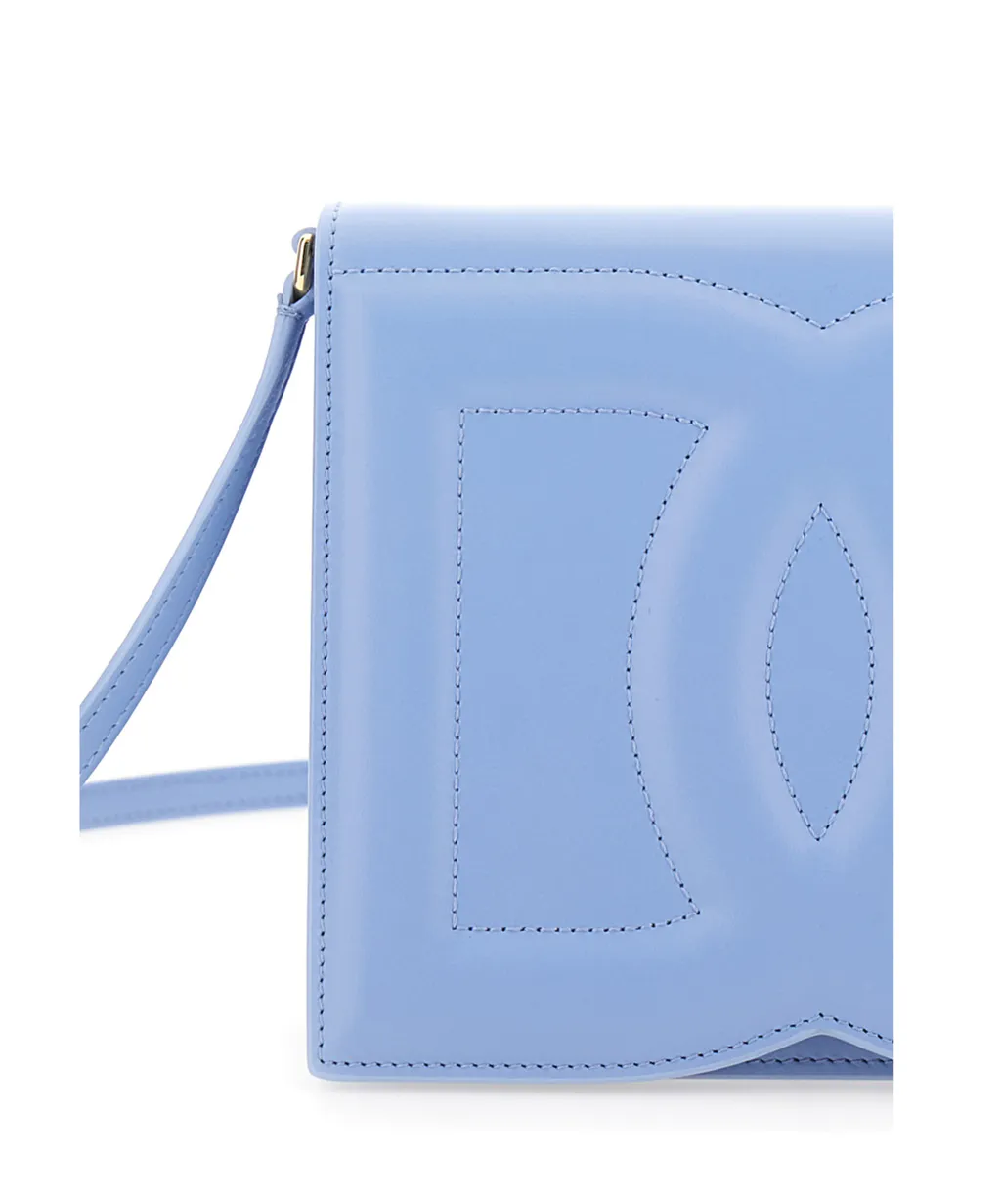 Logo Embossed Foldover Top Crossbody Bag