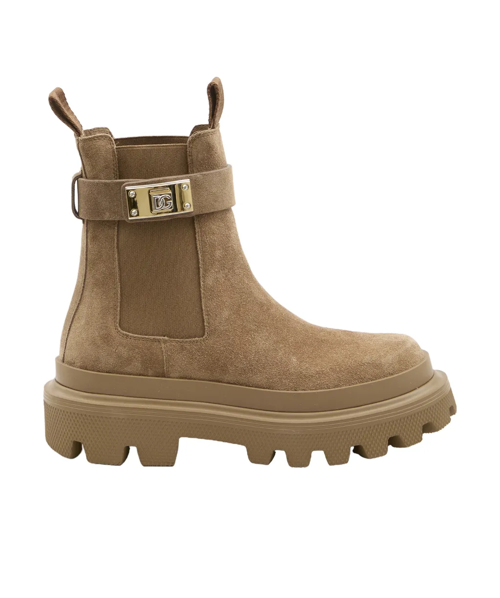 Dg Logo Plaque Ankle Boots