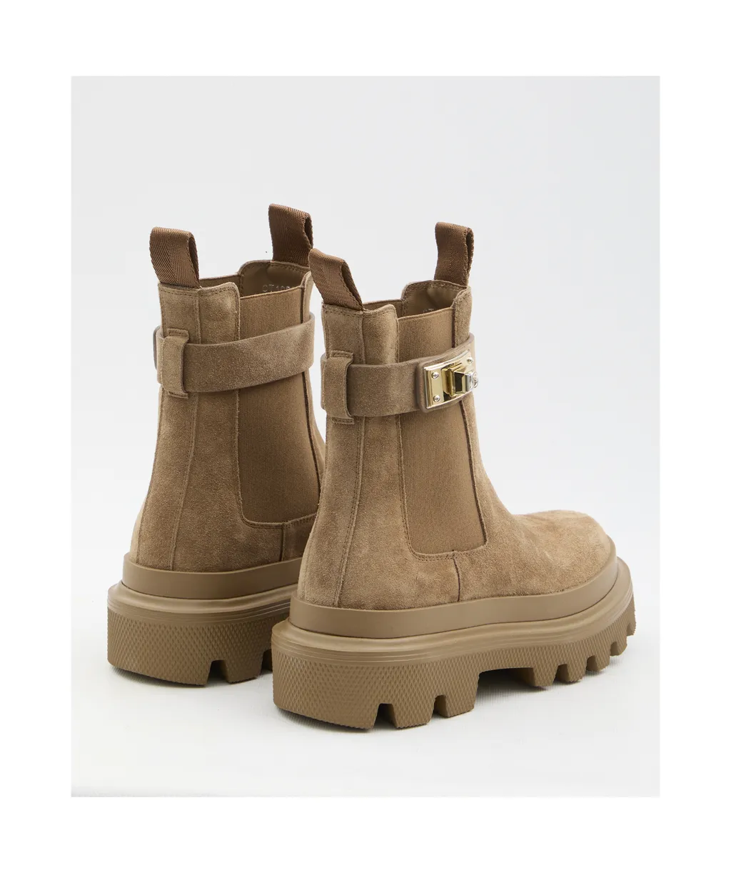 Dg Logo Plaque Ankle Boots