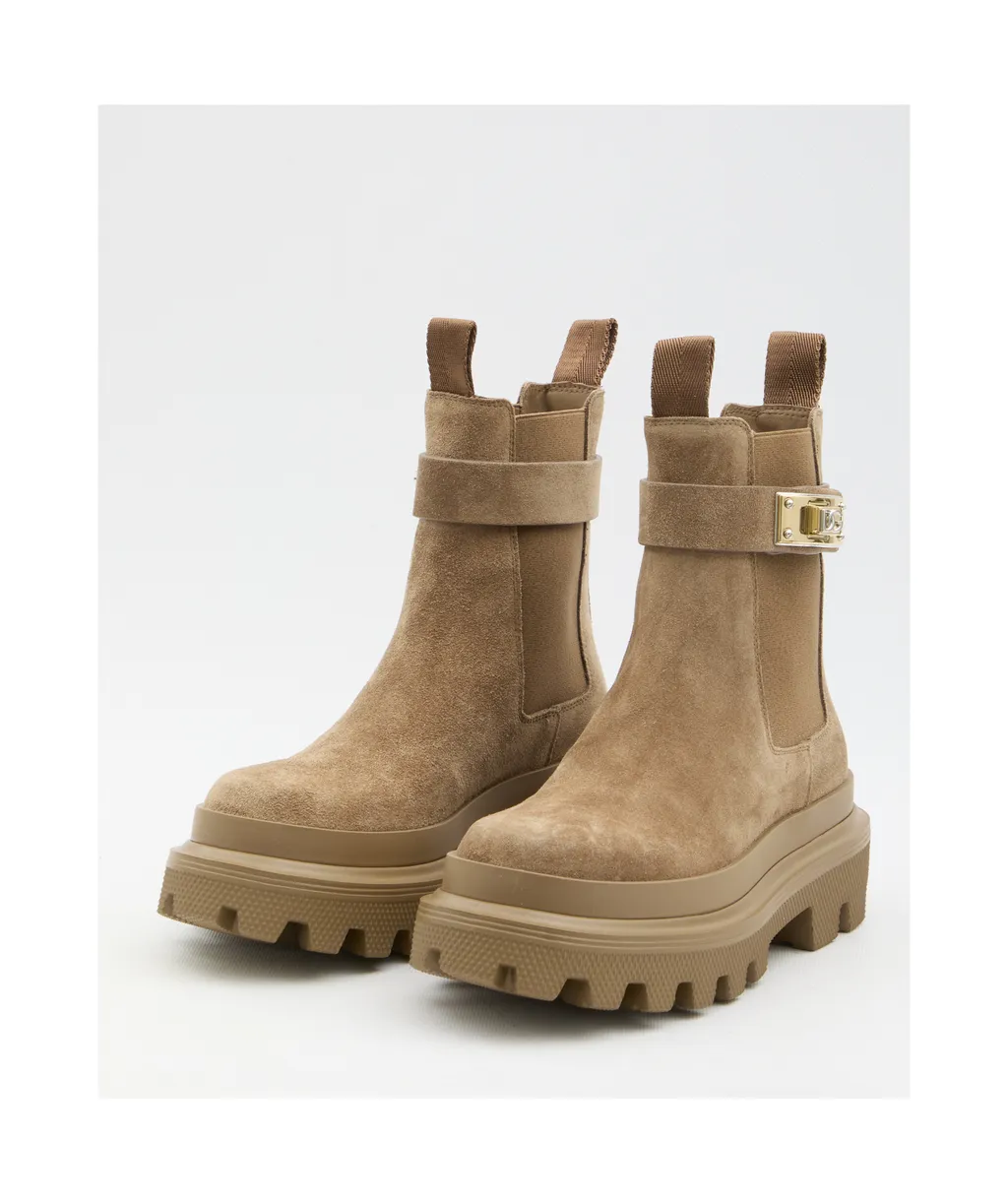 Dg Logo Plaque Ankle Boots