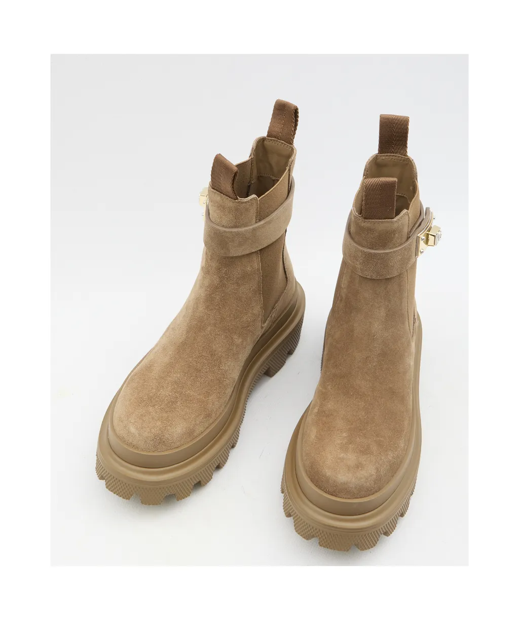 Dg Logo Plaque Ankle Boots