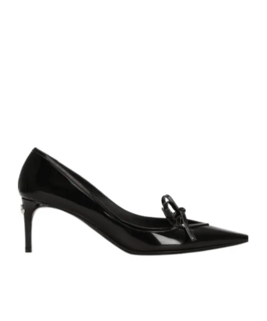 Dg Logo Plaque Bow Detailed Pumps
