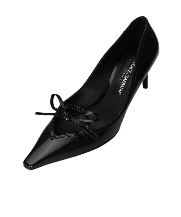 Dg Logo Plaque Bow Detailed Pumps