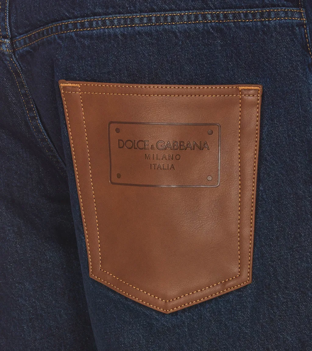 Logo Patch Straight-Leg Jeans