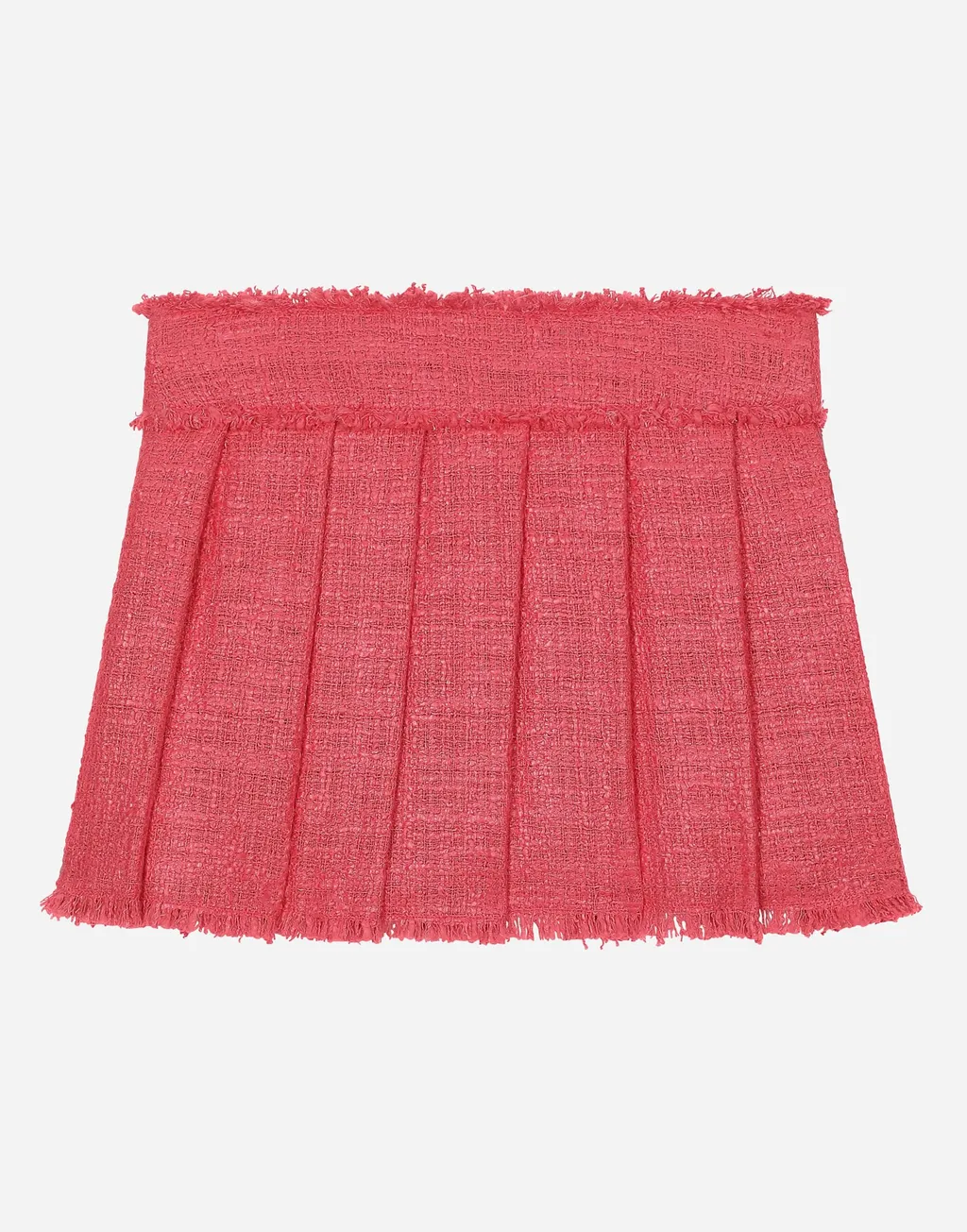 Pleated Tweed Miniskirt