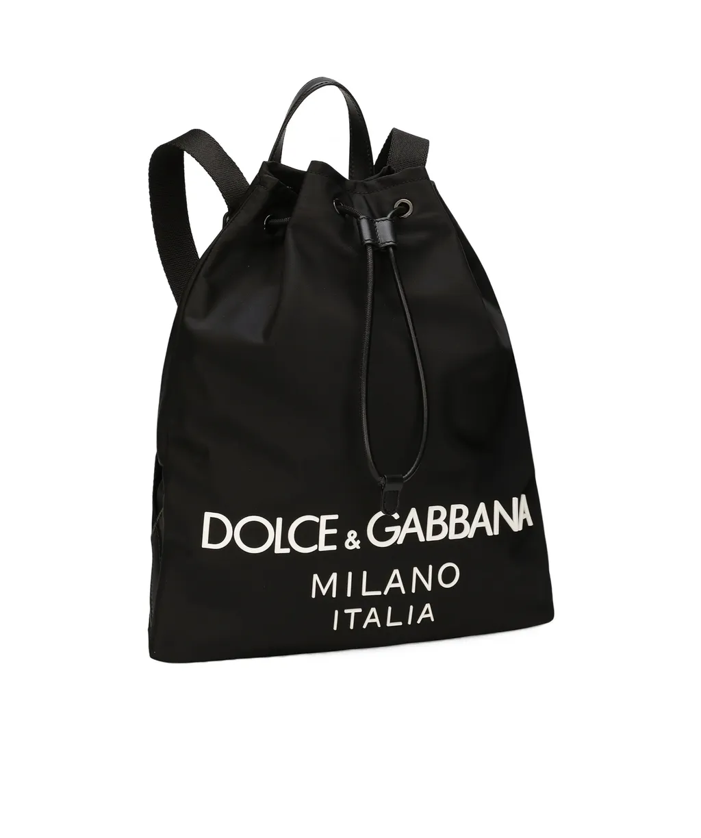 Logo Printed Drawstring Backpack