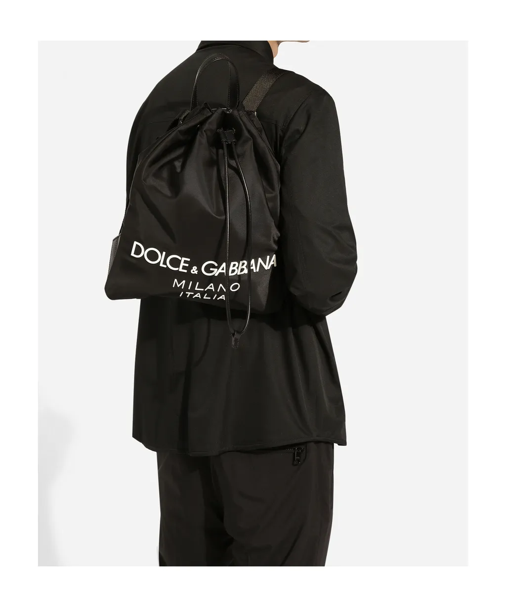 Logo Printed Drawstring Backpack