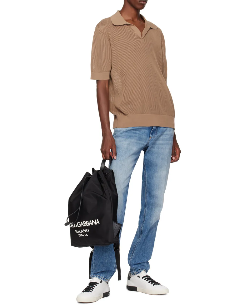 Logo Printed Drawstring Backpack