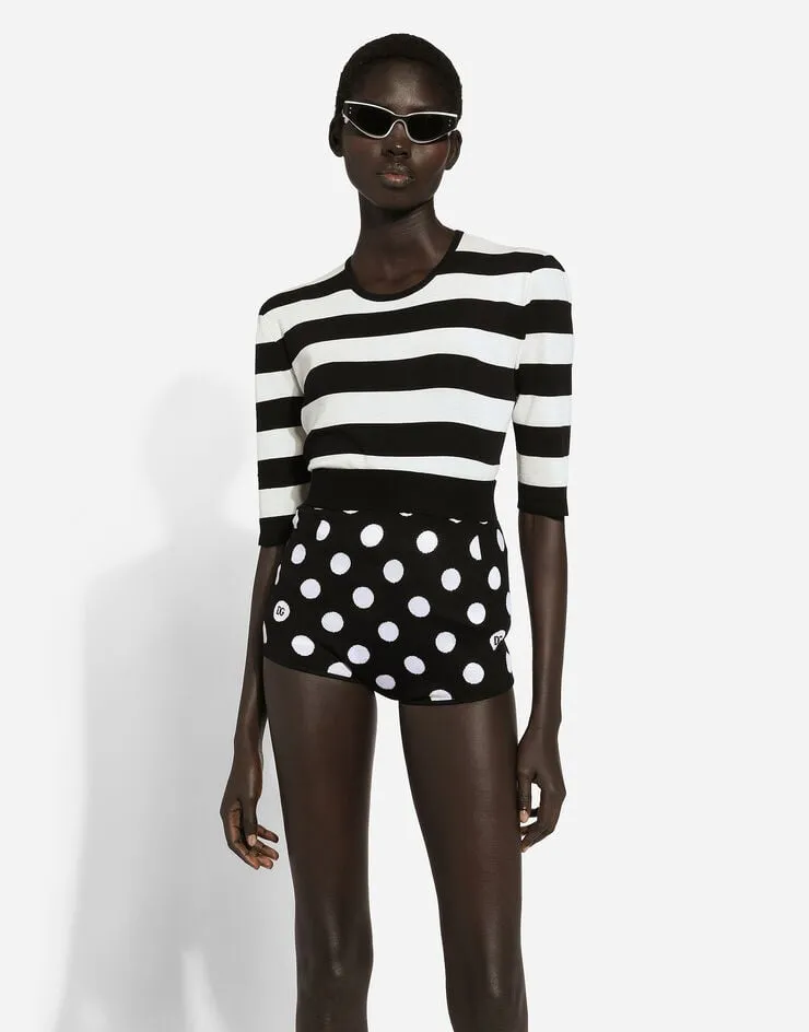 Stripe Inlaid Crewneck Sweater