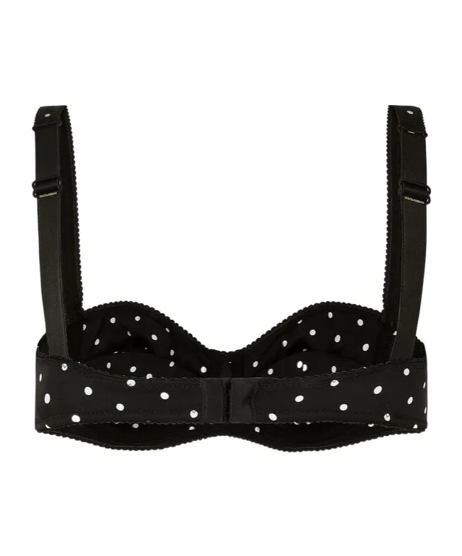 Polka Dot-Print Balconette Bra
