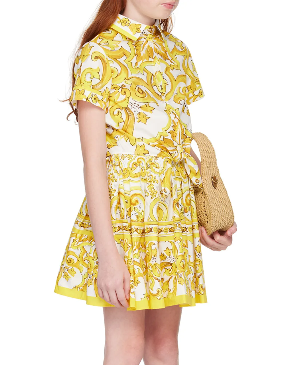 Majolica Tie Cropped Shirt