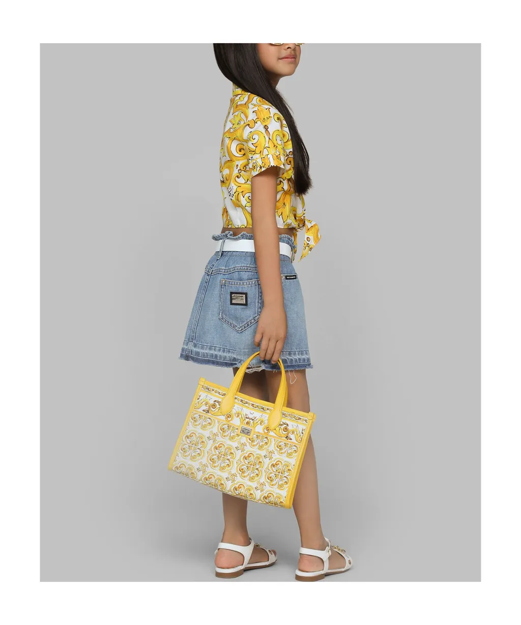 Majolica Tie Cropped Shirt