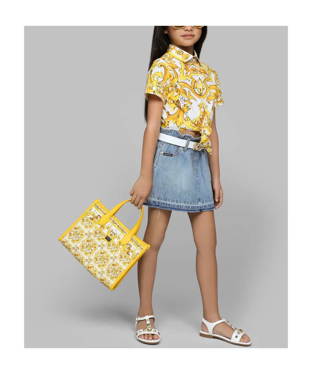 Majolica Tie Cropped Shirt