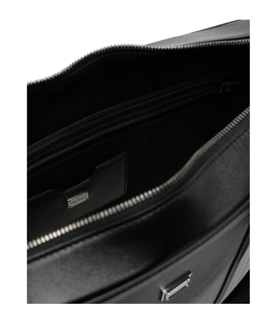 Logo Plaque Zipped Briefcase