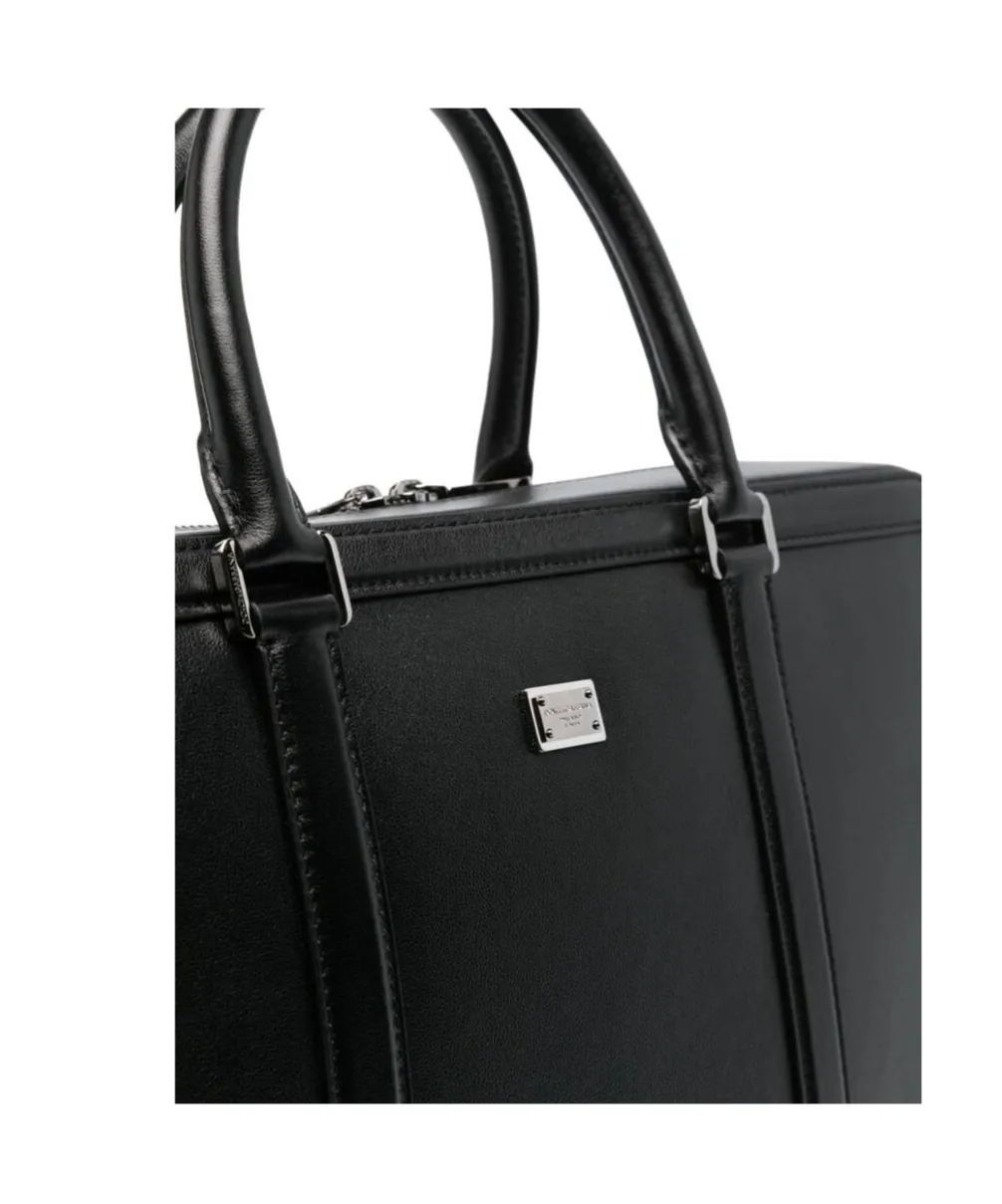 Logo Plaque Zipped Briefcase