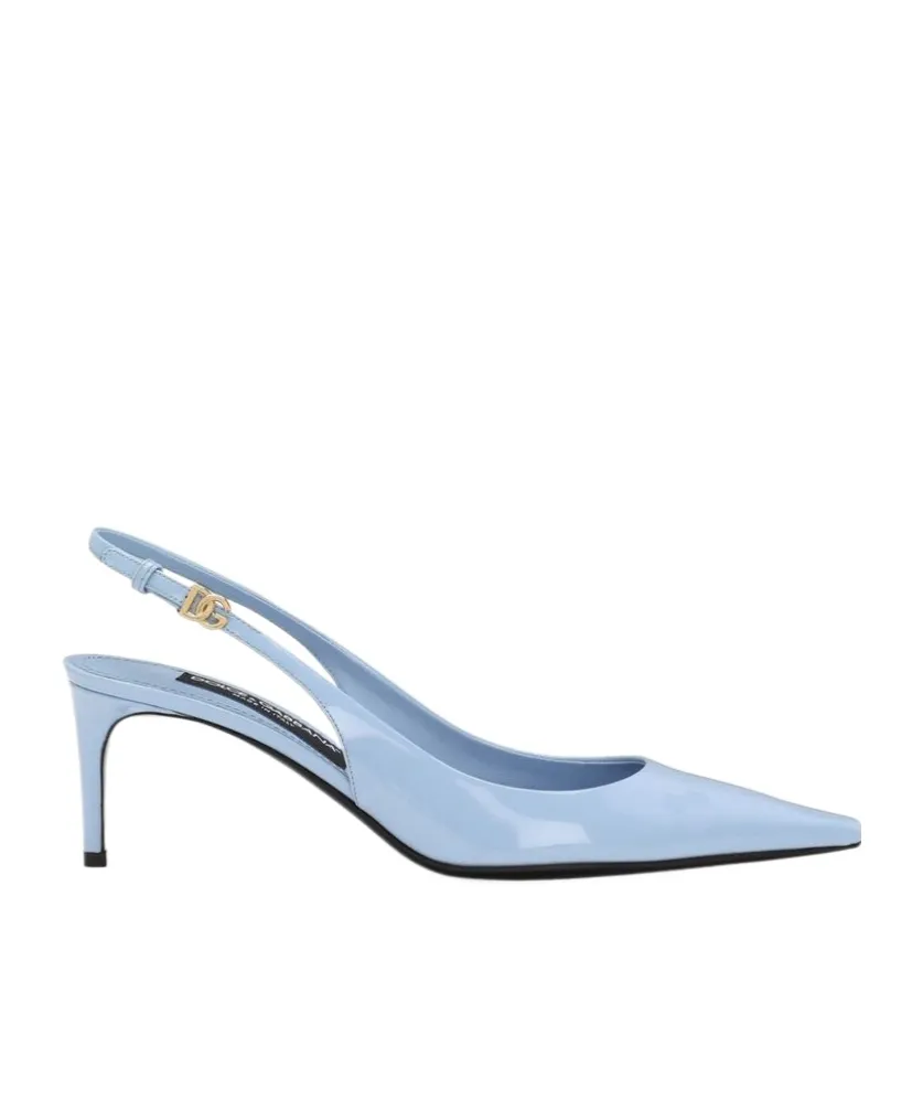 Dg Logo Plaque Slingback Pumps