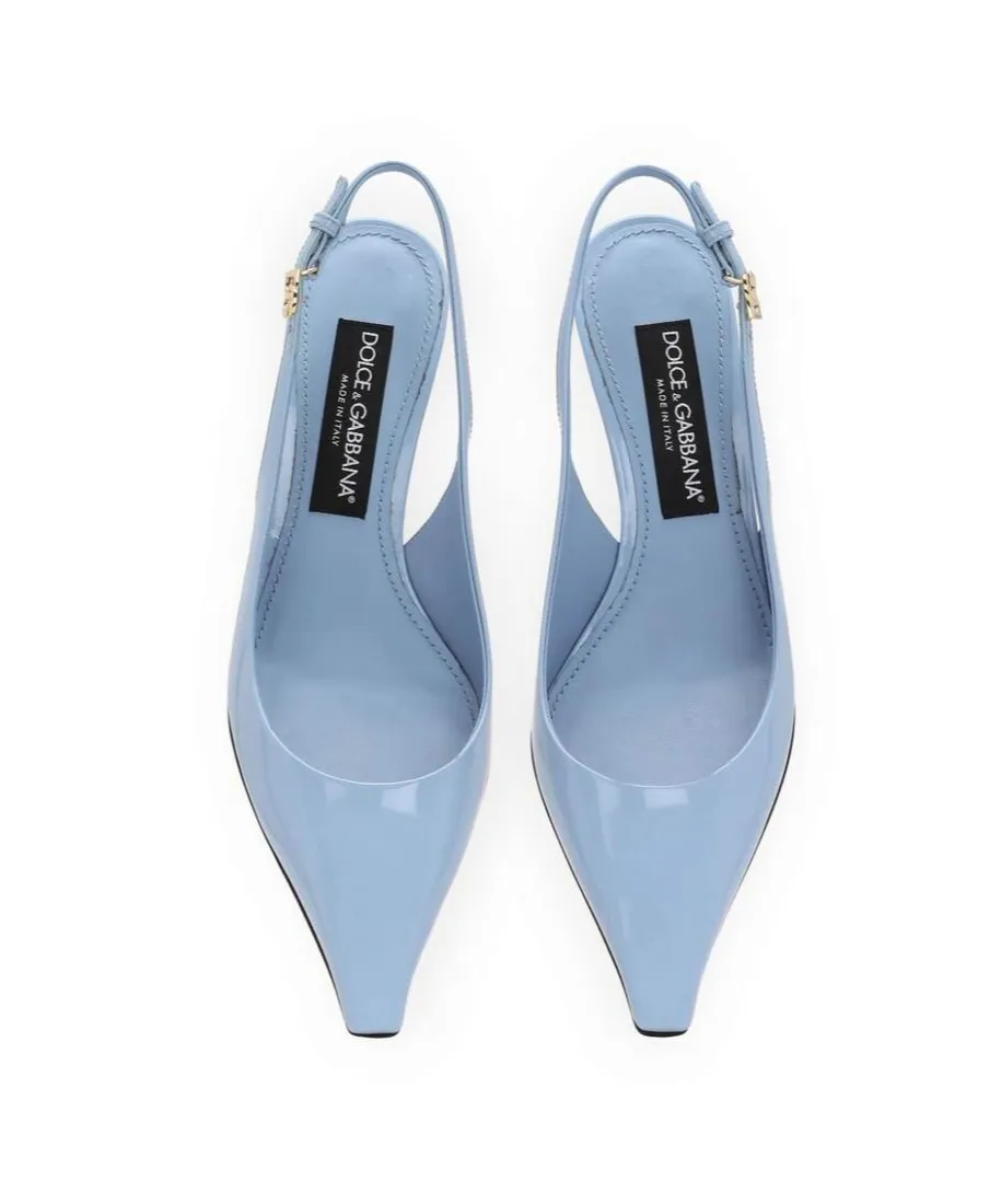 Dg Logo Plaque Slingback Pumps