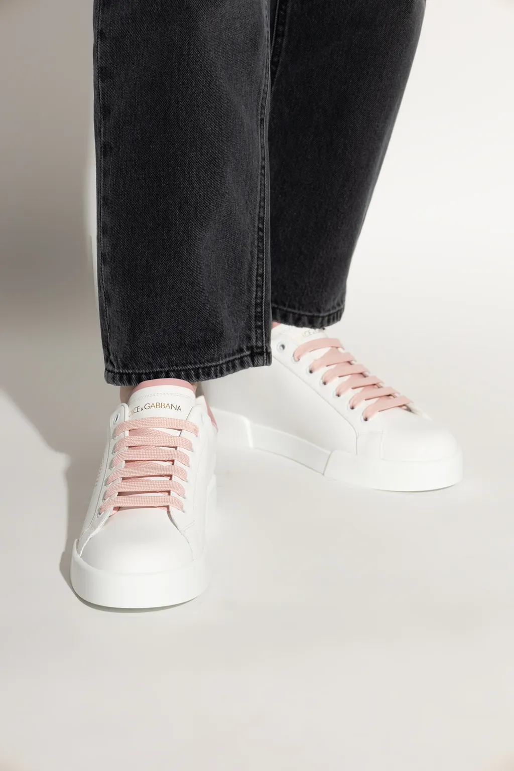 Portofino Dg Logo Perforated Sneakers