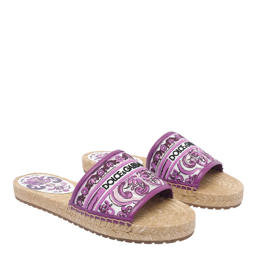 Logo Embroidered Espadrille Slides