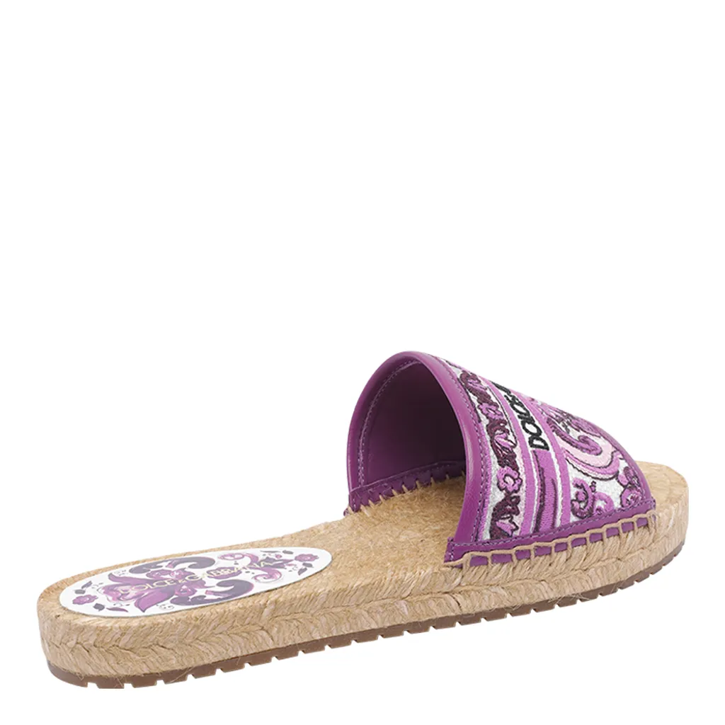 Logo Embroidered Espadrille Slides