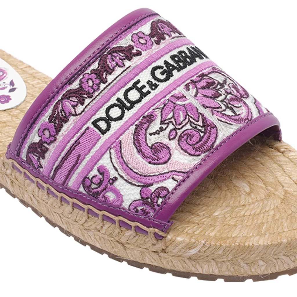 Logo Embroidered Espadrille Slides