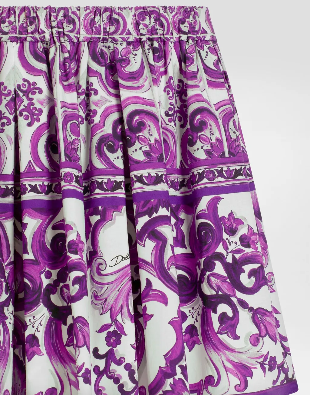 Graphic-Print Cotton Skirt