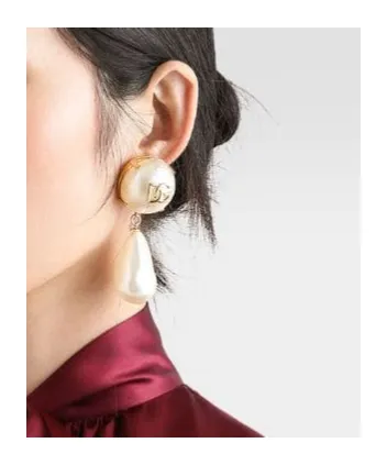 Dg Logo Pearl Earrings