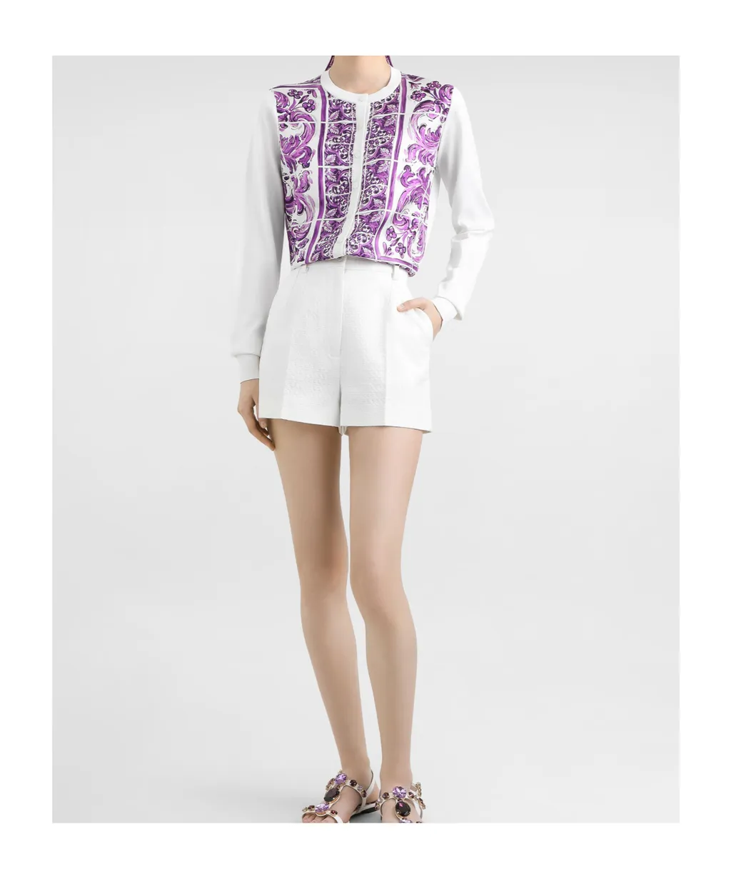 Graphic Printed Knitted Cardigan