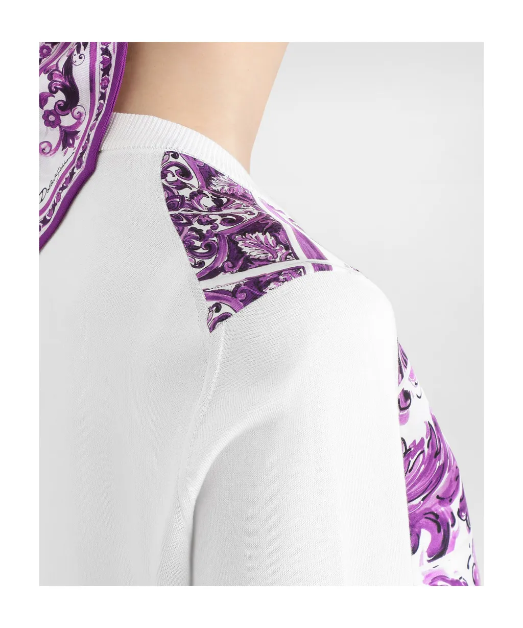 Graphic Printed Knitted Cardigan