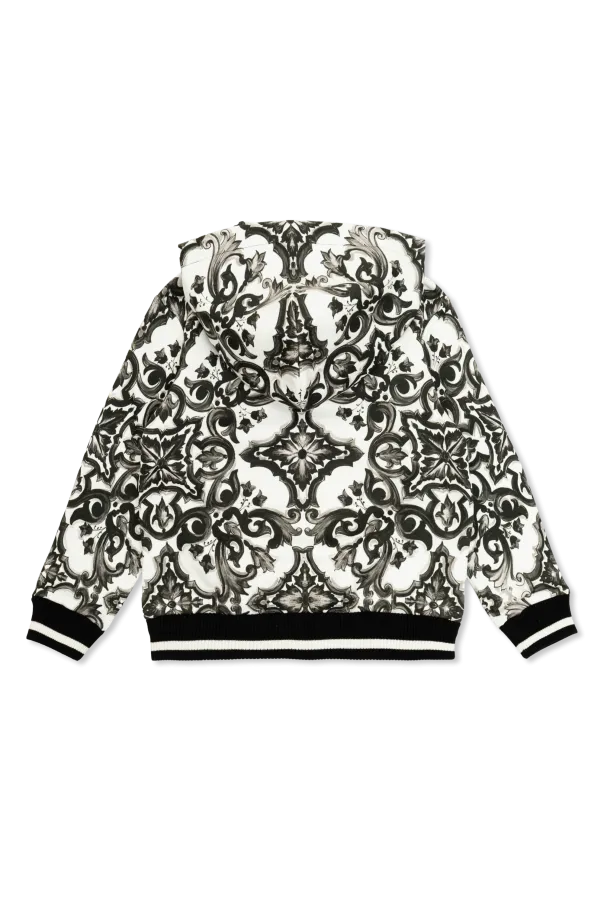 Majolica-Print Fleece Hoodie