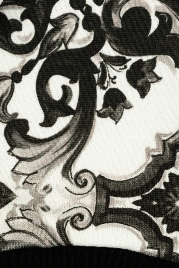 Majolica-Print Fleece Hoodie