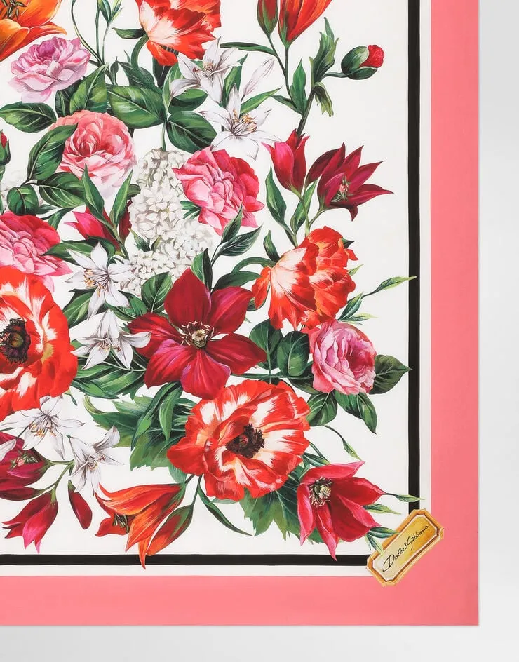 Floral Printed Finished Edge Scarf