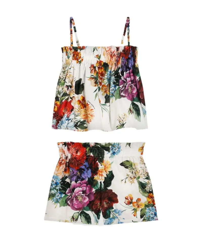 Flower-Print Poplin Set