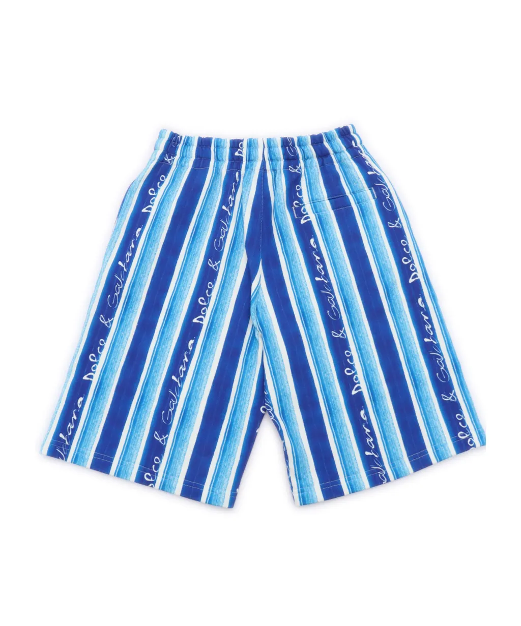 Stripe Printed Fleece Shorts