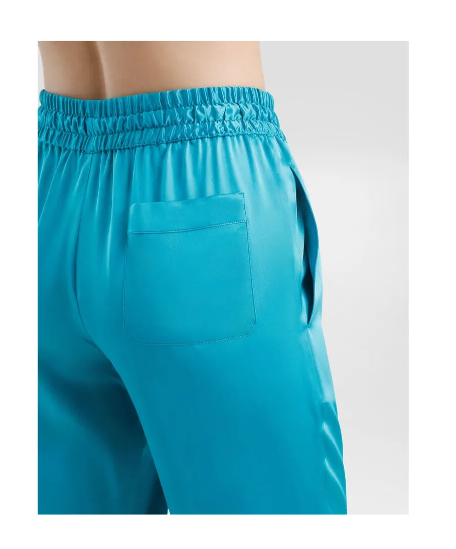 Drawstring-Waist Satin Trousers