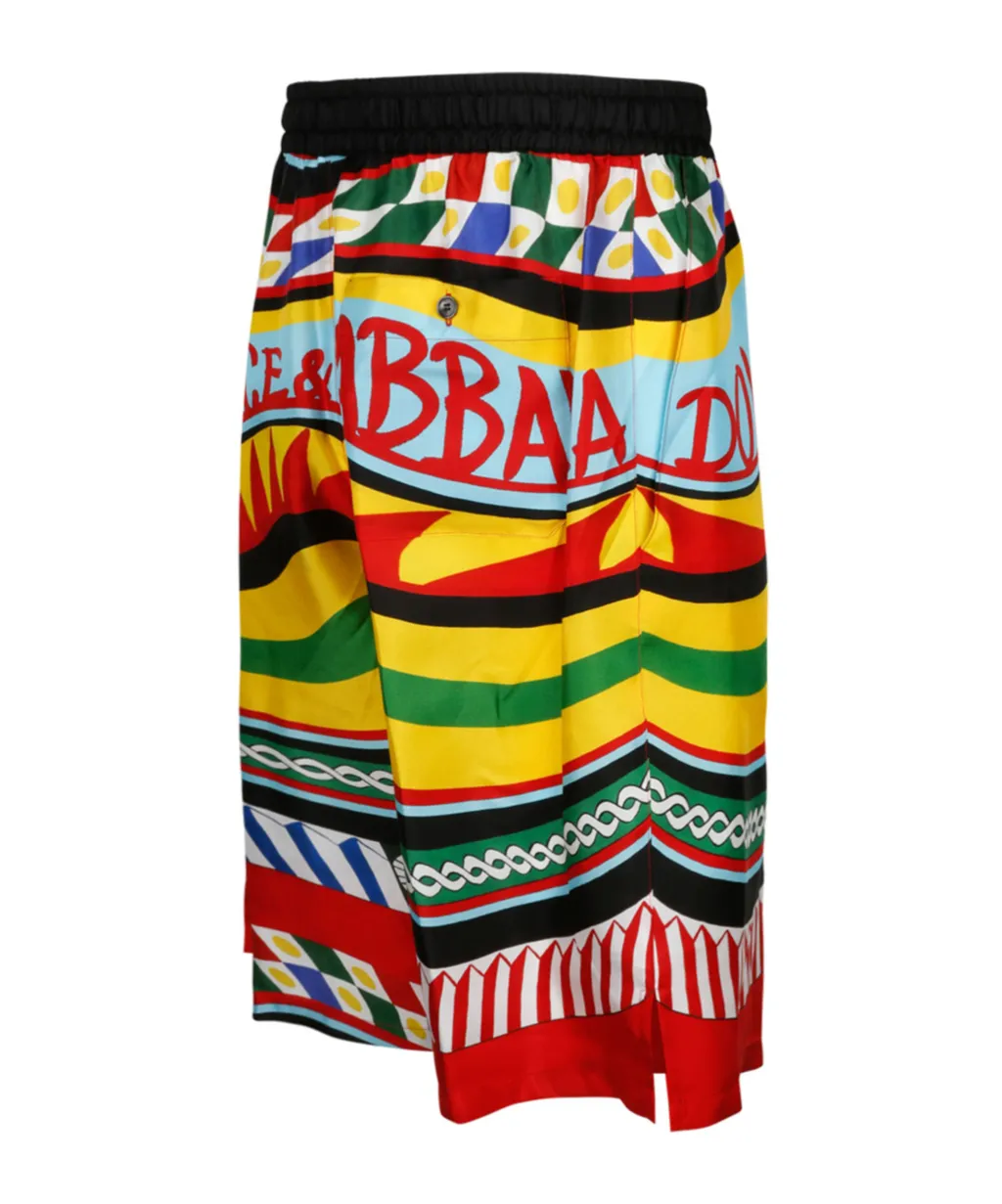 Carretto Printed Drawstring Bermuda Shorts