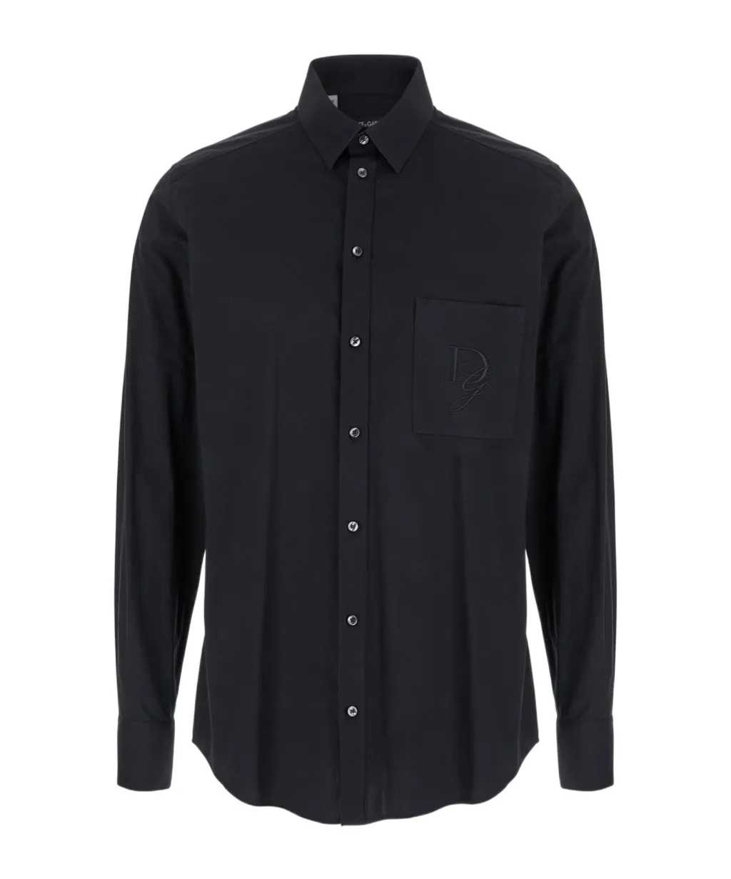 Dg Embroidered Long-Sleeved Shirt