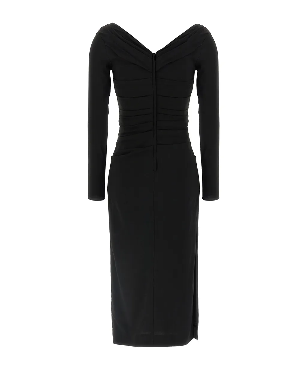 V-Neck Draped Dress