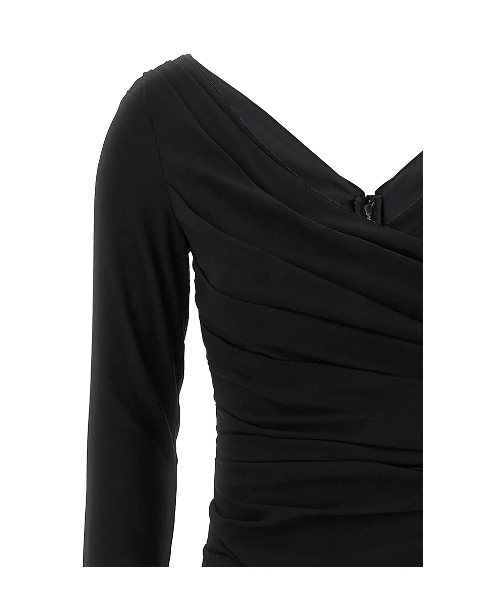 V-Neck Draped Dress