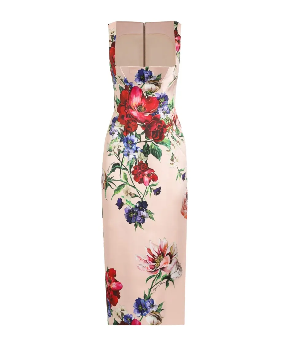 Floral Printed Sleeveless Midi Dress