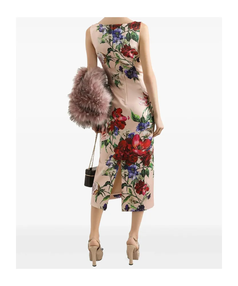 Floral Printed Sleeveless Midi Dress
