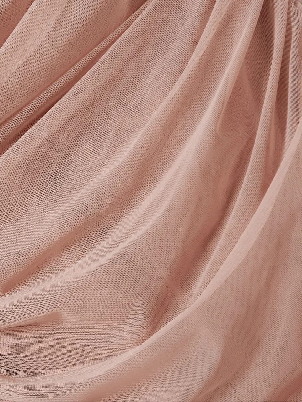 Ruched Stretch-Tulle Midi Dress