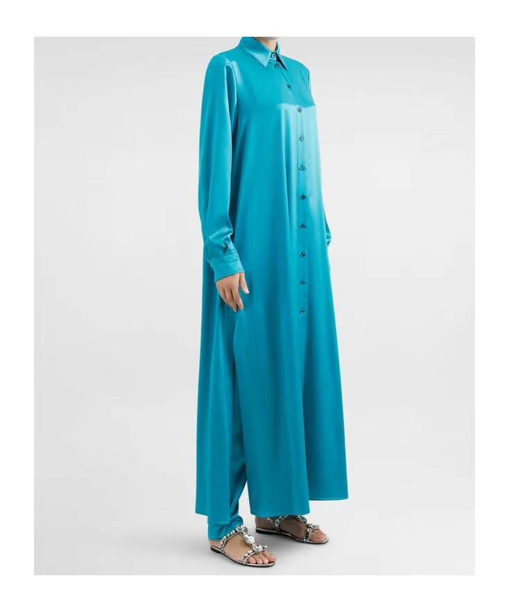 Satined Shirt Dress