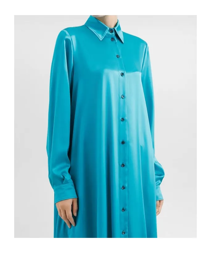 Satined Shirt Dress